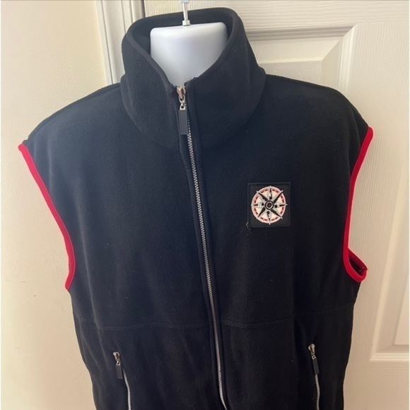 Vintage Mens Marlboro Unlimited Gear Black Sleeveless Zip Up Fleece Vest Size 2X - Picture 1 of 6